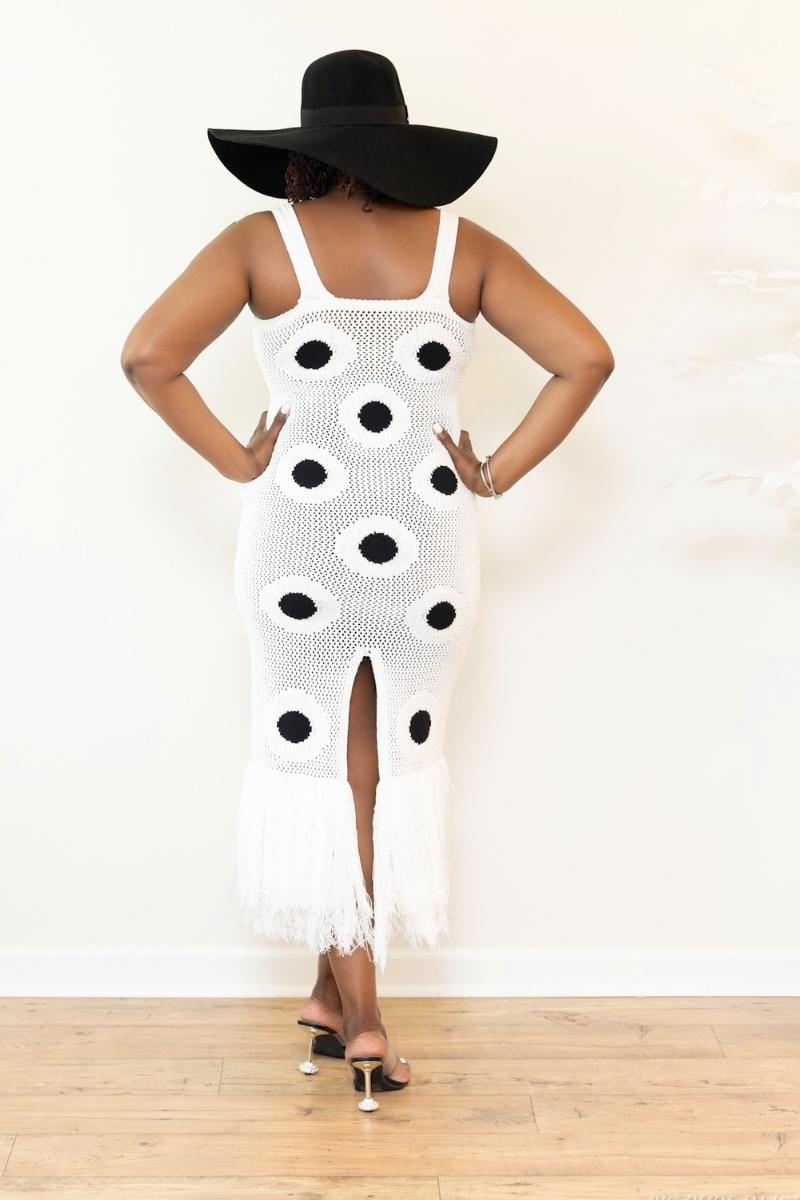 Poka Dot Power Knit Midi