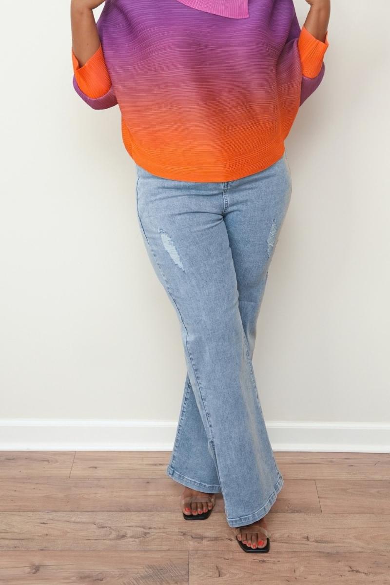 (Plus Size) Easy Going Wide Leg Jeans