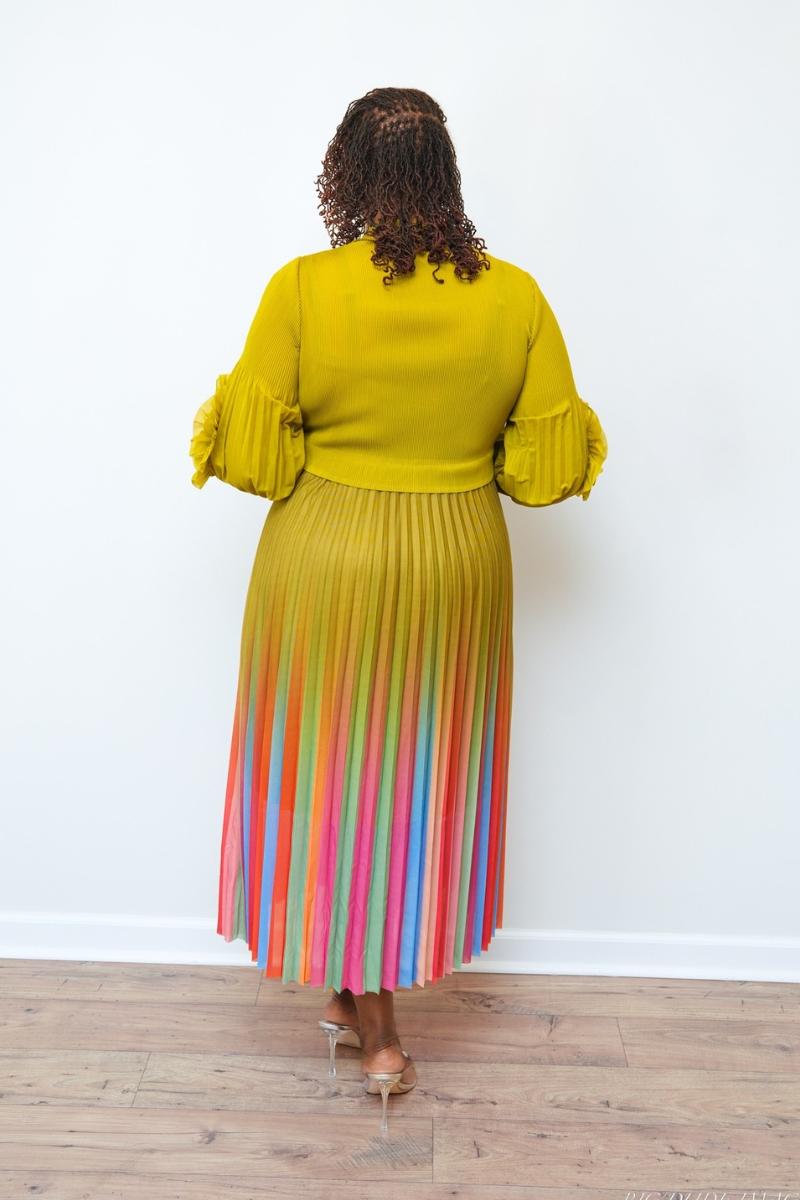Color Me Fabulous Pleated Midi Dress (One Size)