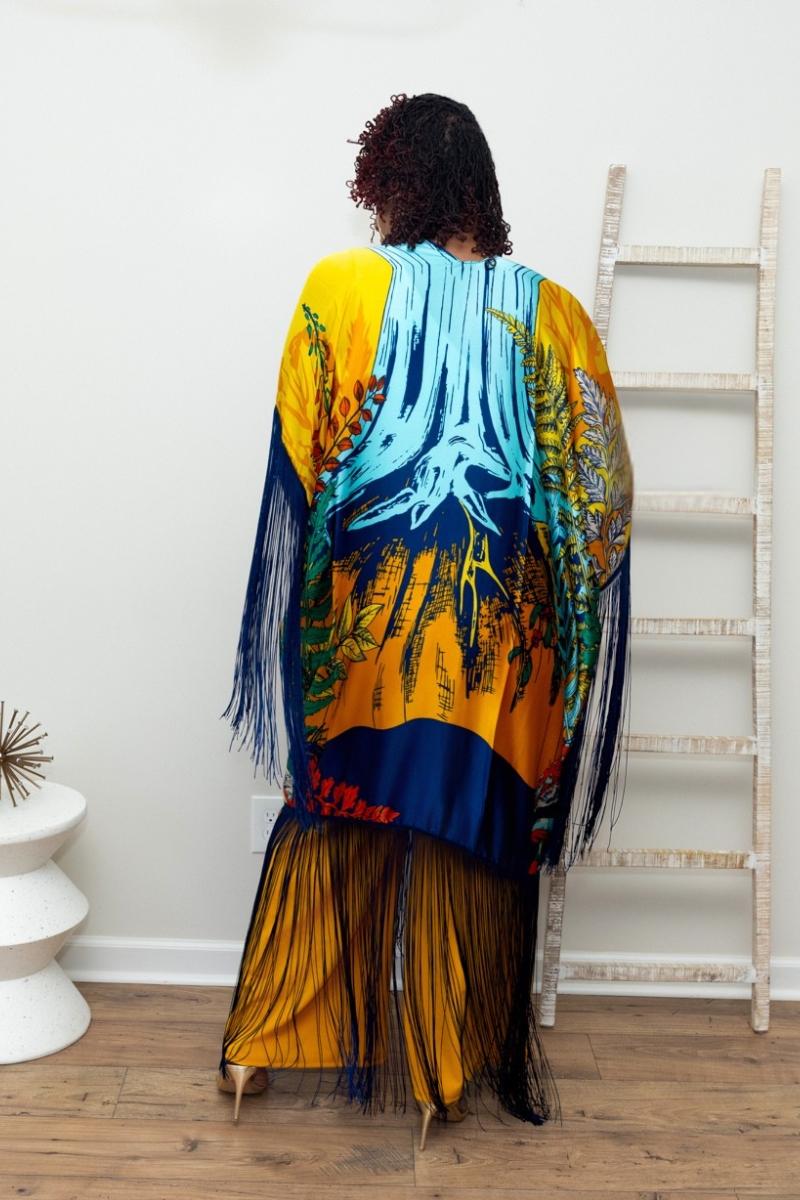 Bold Energy Fringe Kimono (One Size)