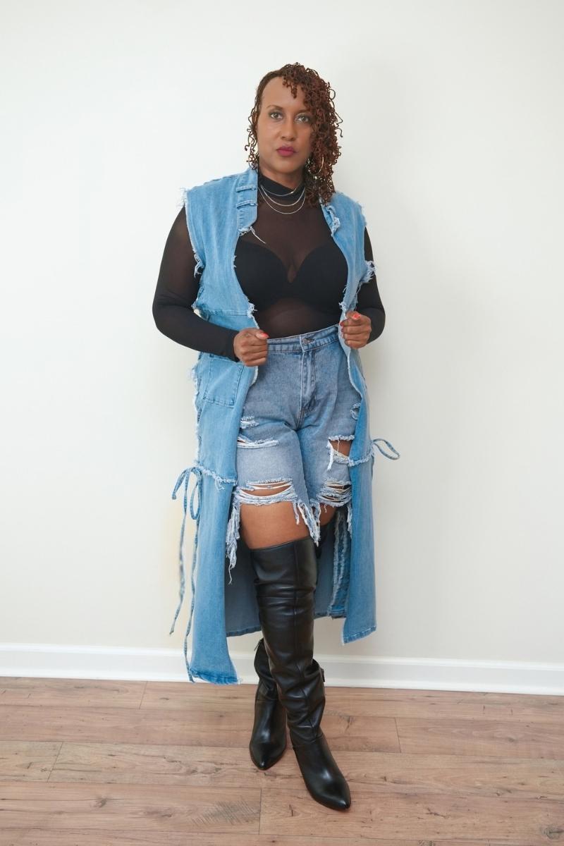 (Plus Size) Unfinished Business Denim Vest