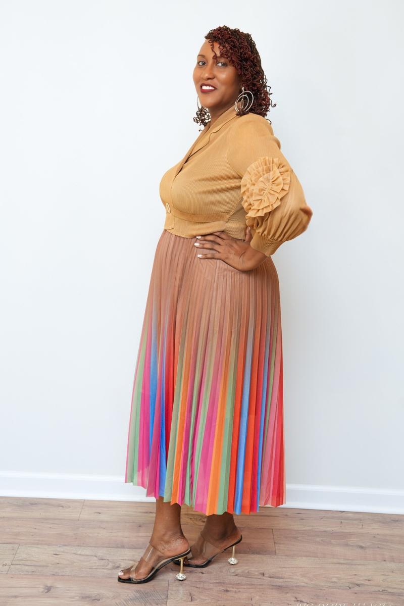 Color Me Fabulous Pleated Midi Dress (One Size)