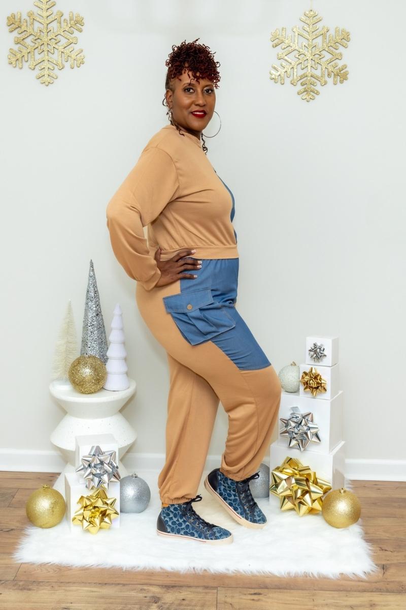 Utility Chic Colorblock Denim Set (S Only)