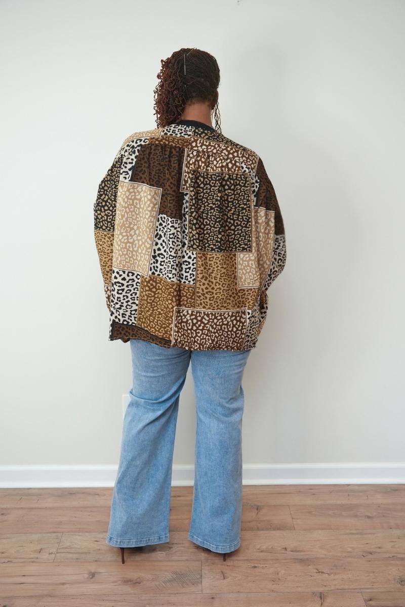 (Plus Size) Wild Side Patchwork Kimono