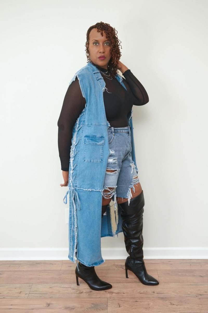 (Plus Size) Unfinished Business Denim Vest