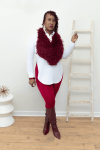 Crimson Heat Fur Set - What A Diva Wears Boutique