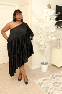 Goddess Asymmetrical Dress (Reg & Plus sizes) - What A Diva Wears Boutique