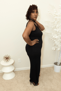 Plus Size Sexy Little Black Maxi dress - What A Diva Wears Boutique