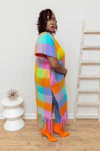 Rainbow Pop Poncho (One Size) - What A Diva Wears Boutique